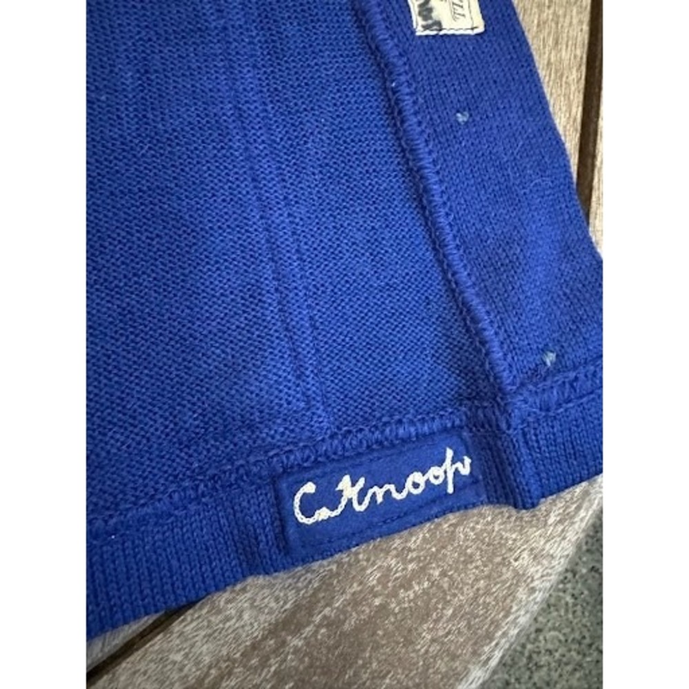 Vintage Lowe & Campbell Athletic Goods Varsity Letterman Cardigan Sweater Blue - Picture 5 of 7